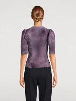 Seersucker Blouse Gingham Print