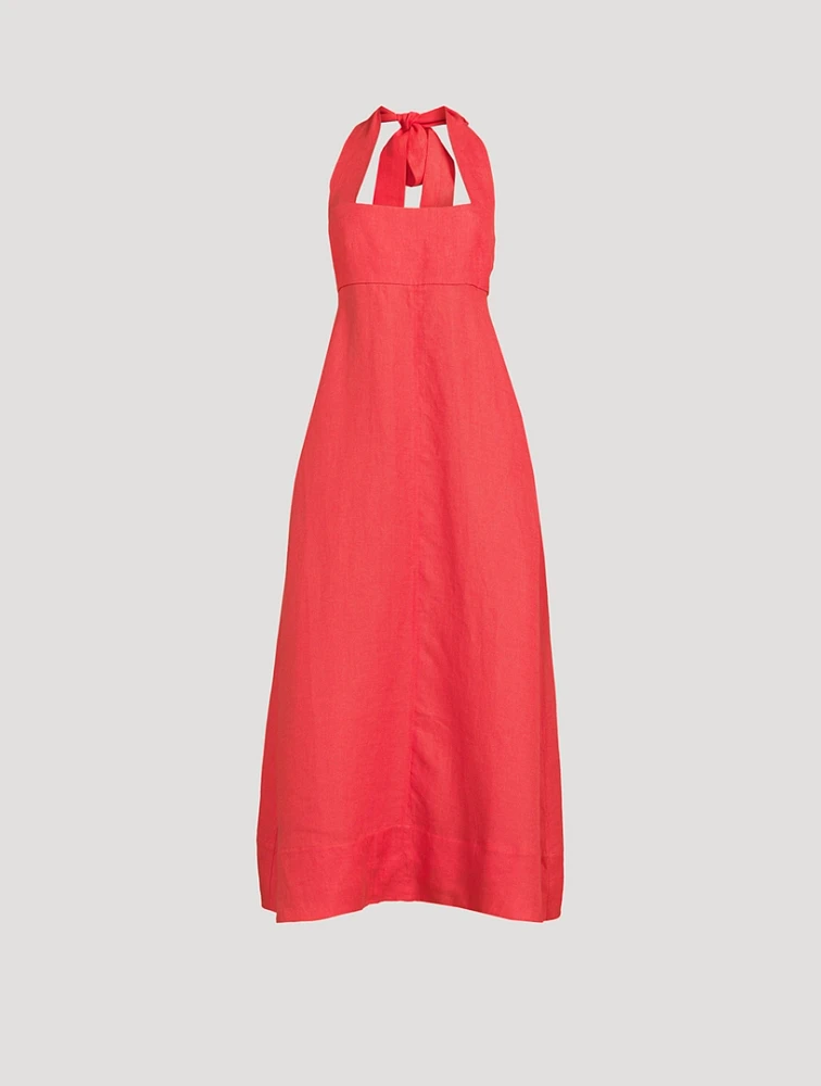 Messina Organic Linen Halter Midi Dress