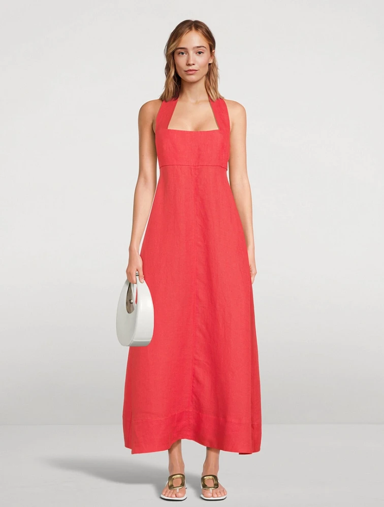 Messina Organic Linen Halter Midi Dress