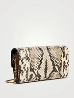 B-Buzz Snakeskin-Embossed Leather Chain Wallet