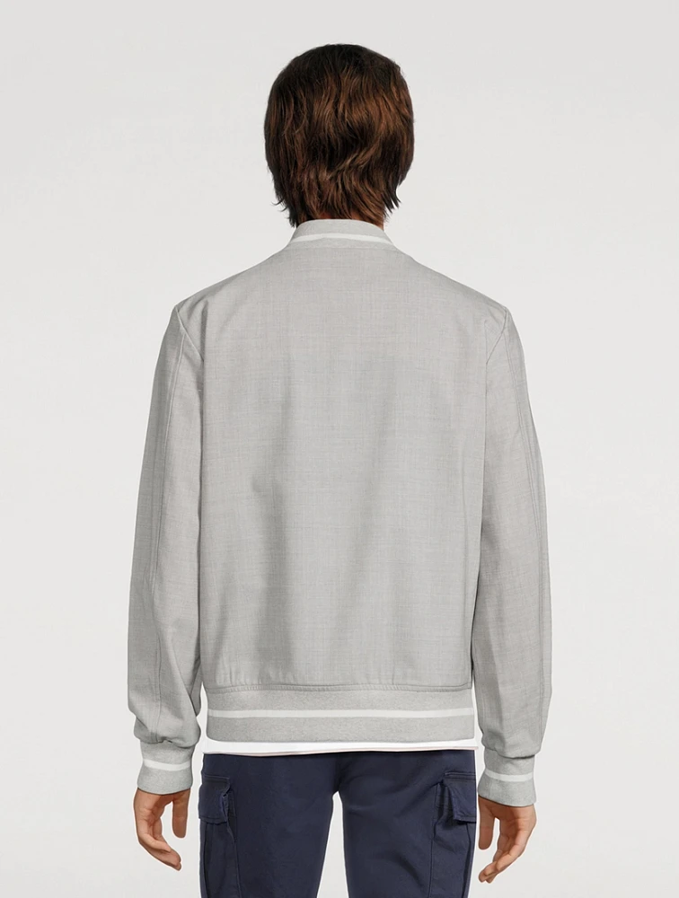 Stretch Wool Bomber Jacket