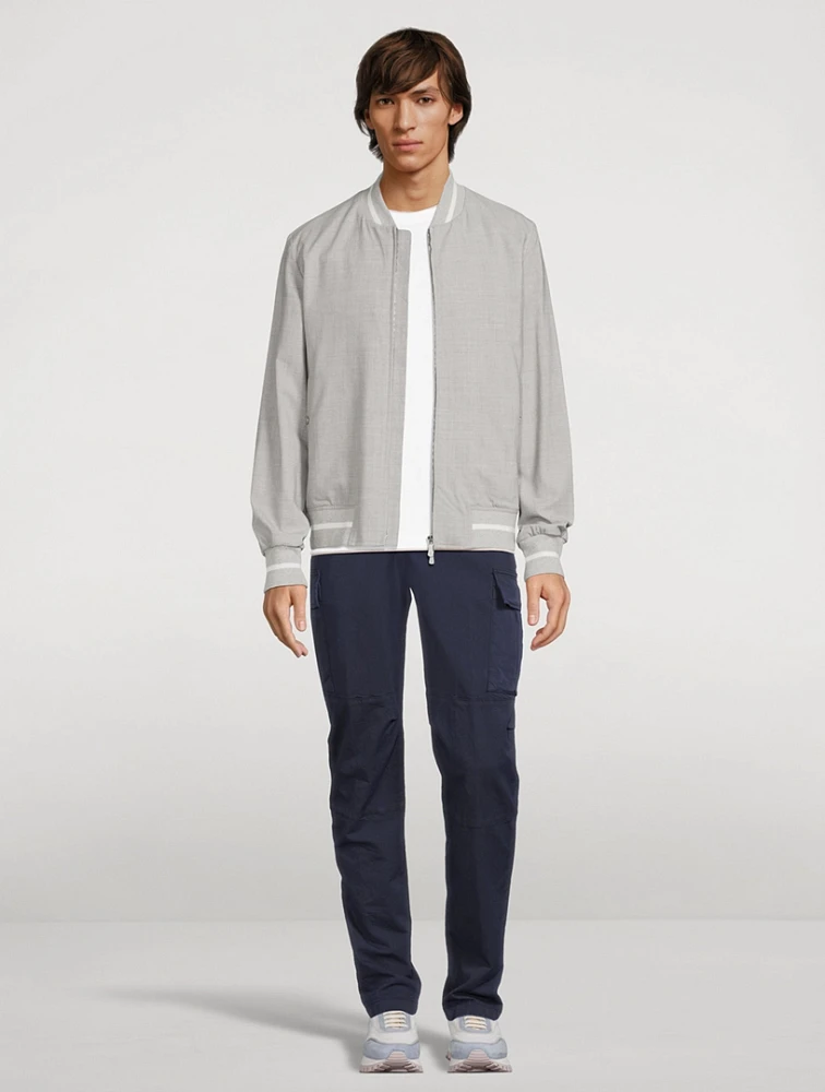 Stretch Wool Bomber Jacket