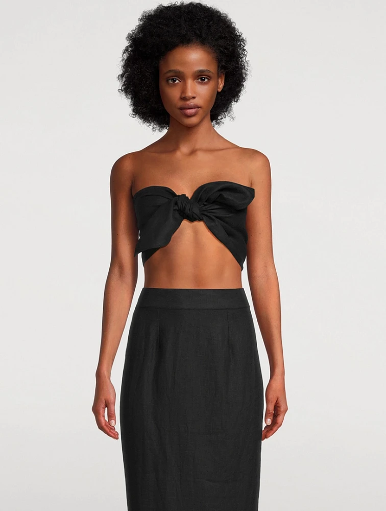 Micky Linen Bandeau Top