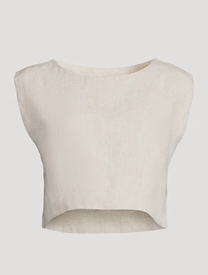 Martina Linen Crop Top