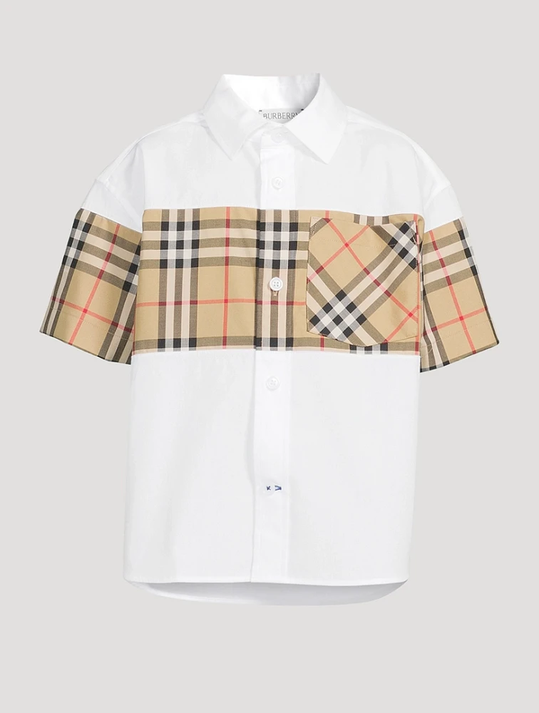 Check Panel Cotton Shirt