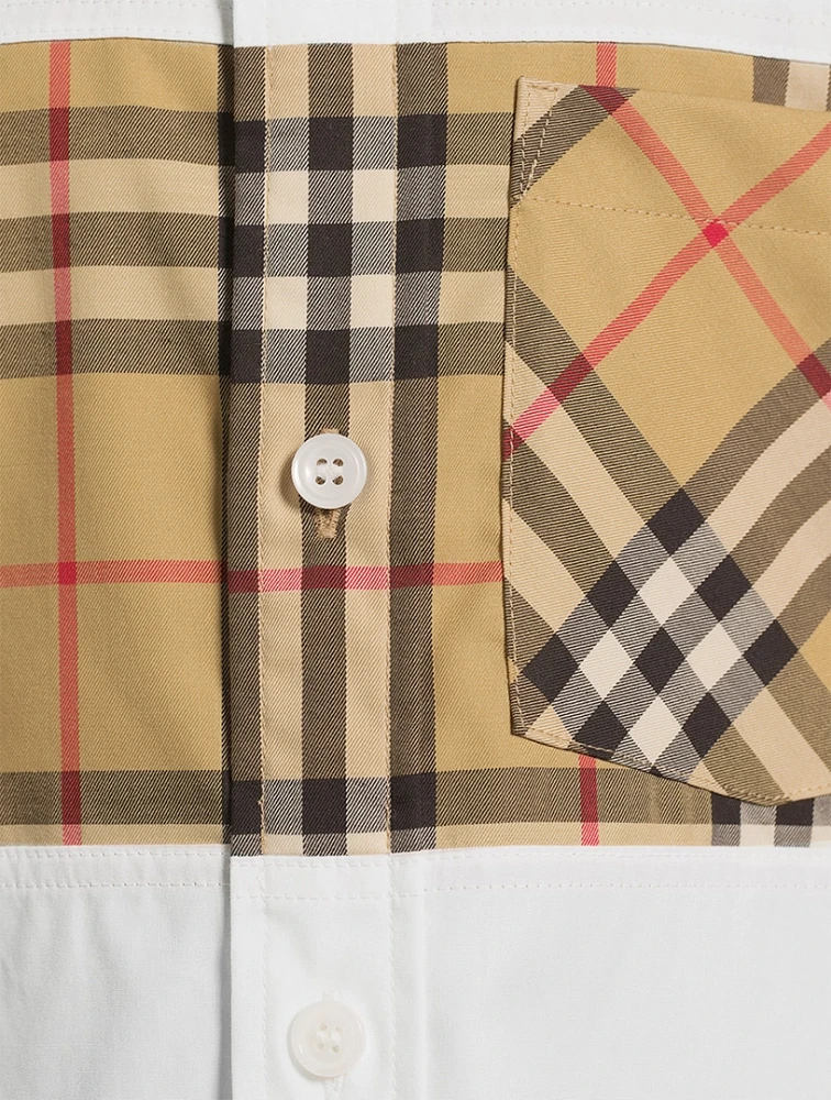 Check Panel Cotton Shirt