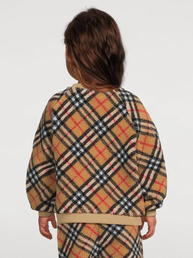 Check Fleece Sweater