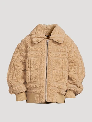 Check Textured Fleece Jacket