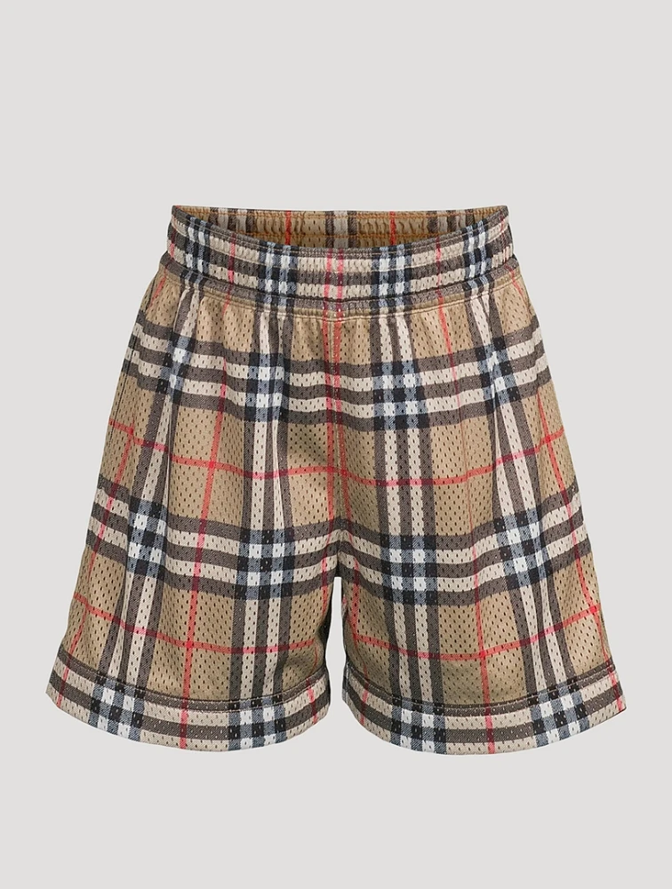 Checked Mesh Shorts