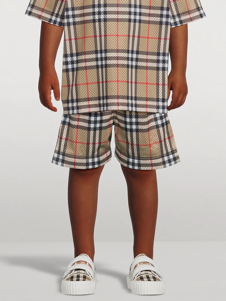 Checked Mesh Shorts