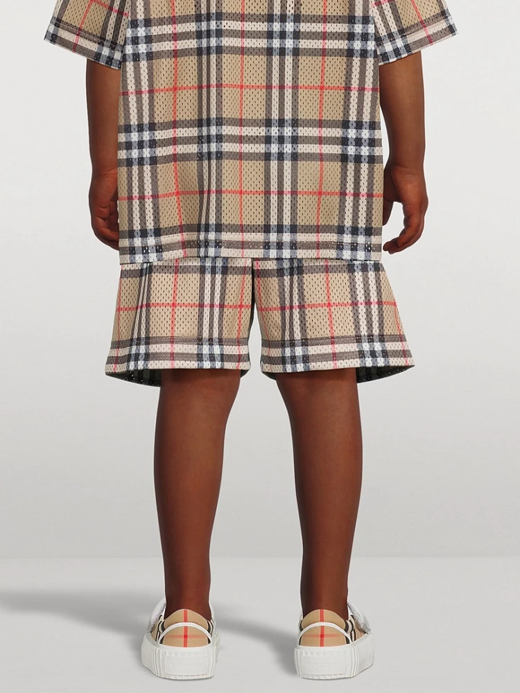 Checked Mesh Shorts