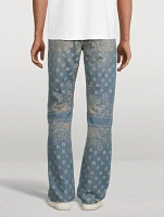 Bandana Jacquard Straight-Leg Jeans