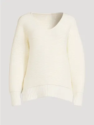 Wool-Blend Ottoman Reversible Sweater