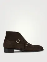 Elkan Suede Monk Strap Boots
