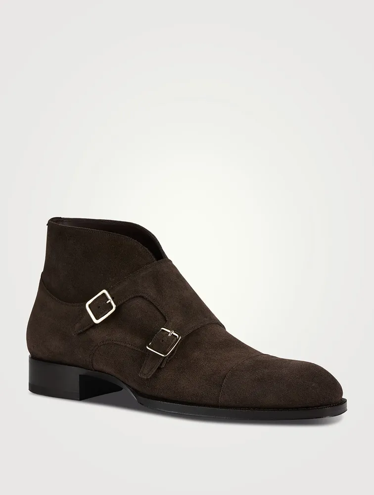 Elkan Suede Monk Strap Boots