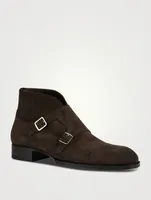 Elkan Suede Monk Strap Boots