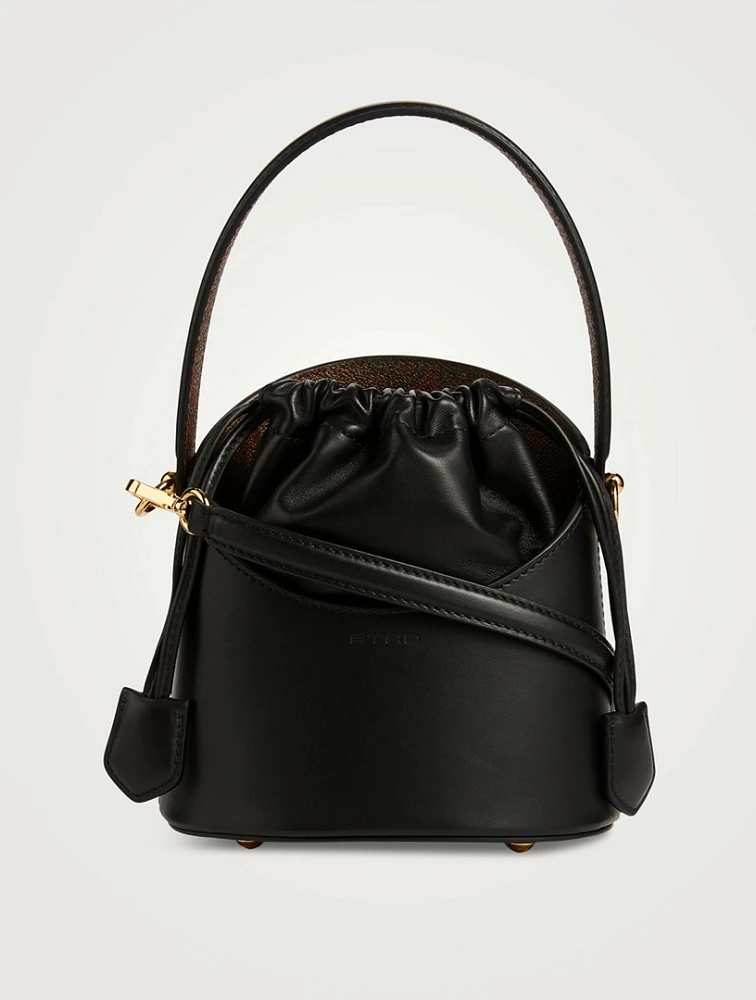 Mini Saturno Leather Bucket Bag