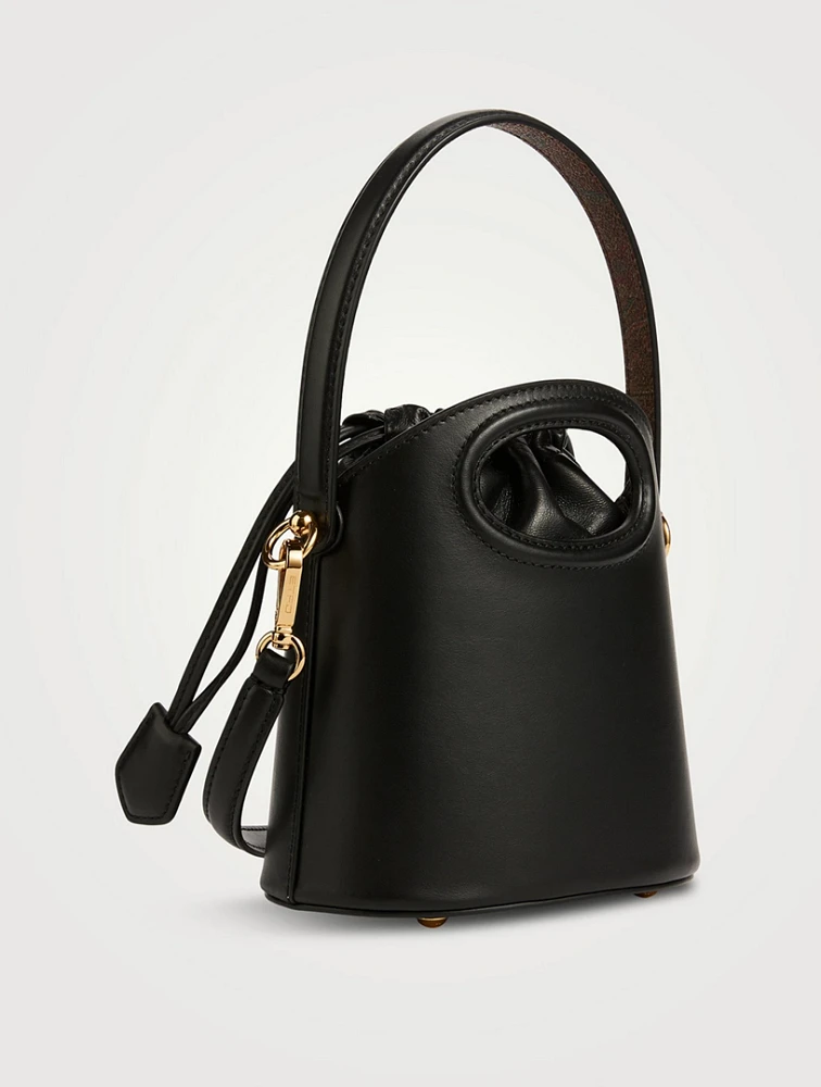 Mini Saturno Leather Bucket Bag