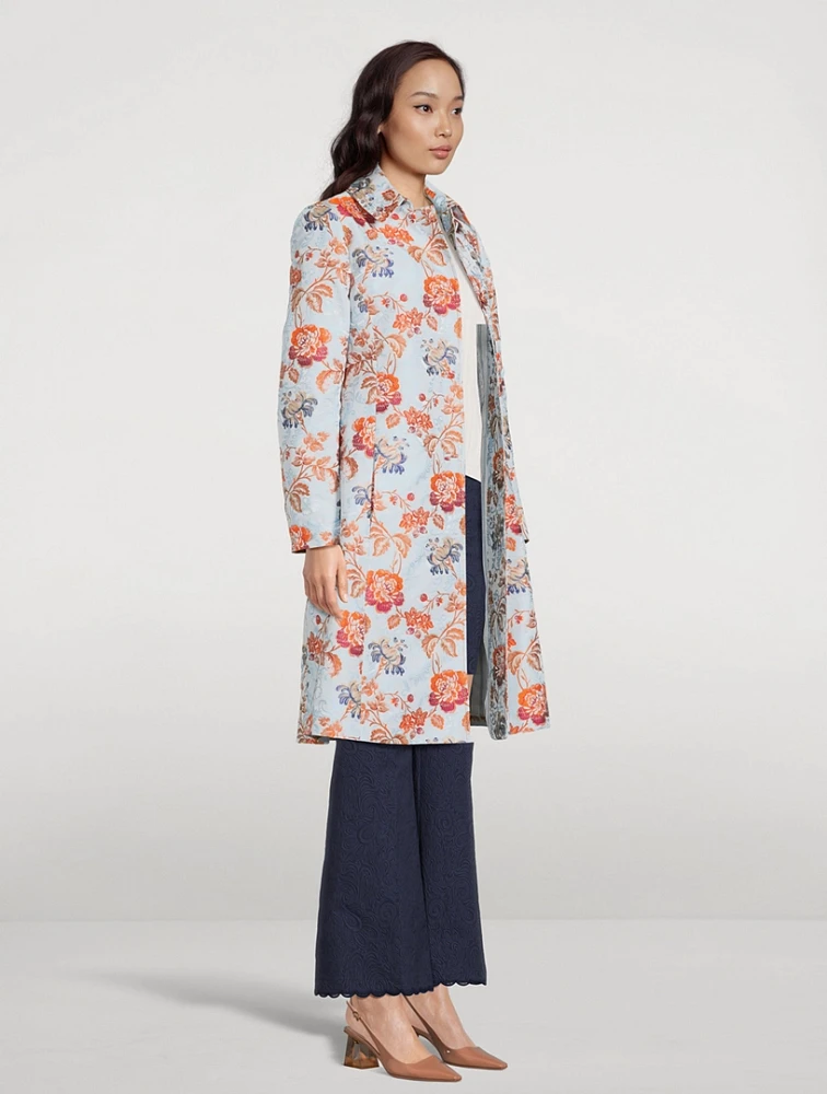 Floral Jacquard Coat