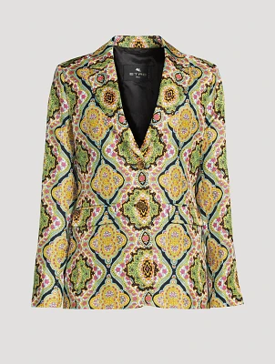 Silk Printed Blazer