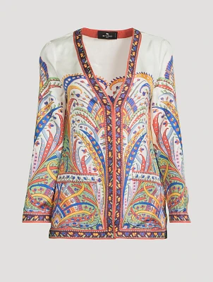 Silk Jacket Paisley Print