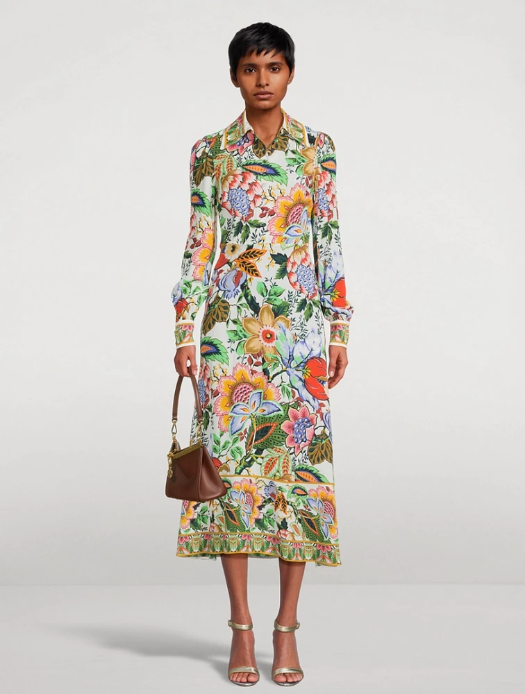 Cotton Shirt Dress Floral Print