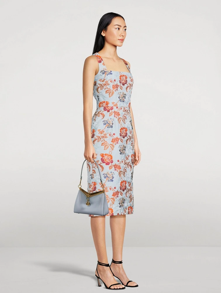 Floral Jacquard Sheath Dress