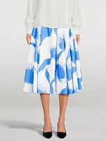 Poplin Midi Skirt Venus Fly Trap Print