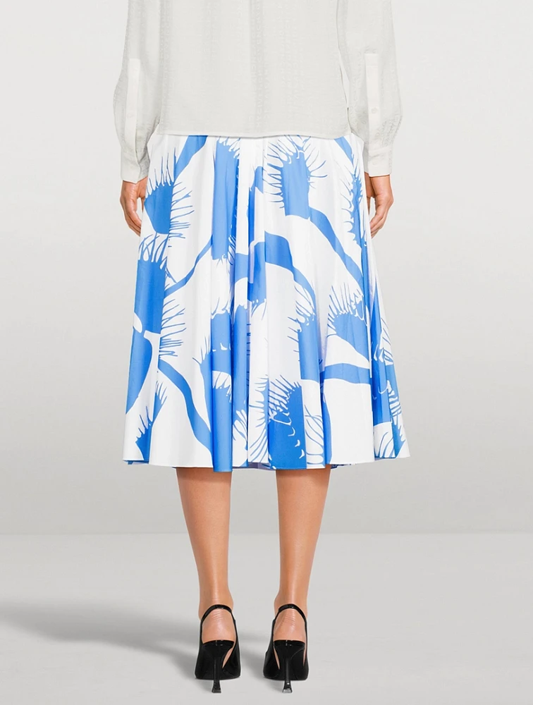 Poplin Midi Skirt Venus Fly Trap Print