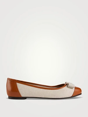 Varina Canvas And Leather Ballet Flats