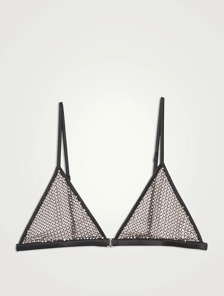 Crystal Fishnet Triangle Bra