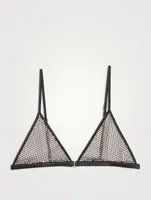 Crystal Fishnet Triangle Bra