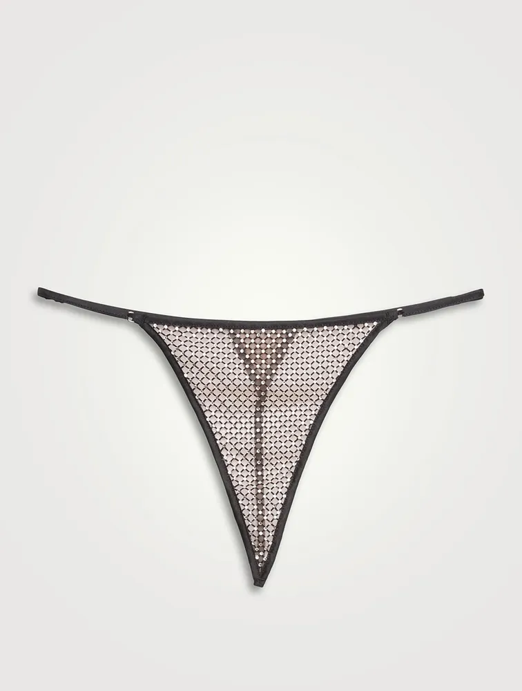 Crystal Fishnet V-String