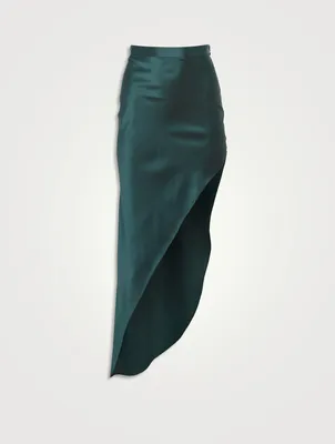 High Slit Satin Skirt