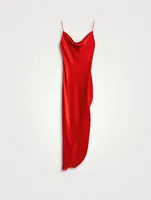 High Slit Satin Slip Dress