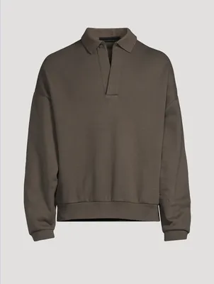 Cotton-Blend Polo Sweatshirt