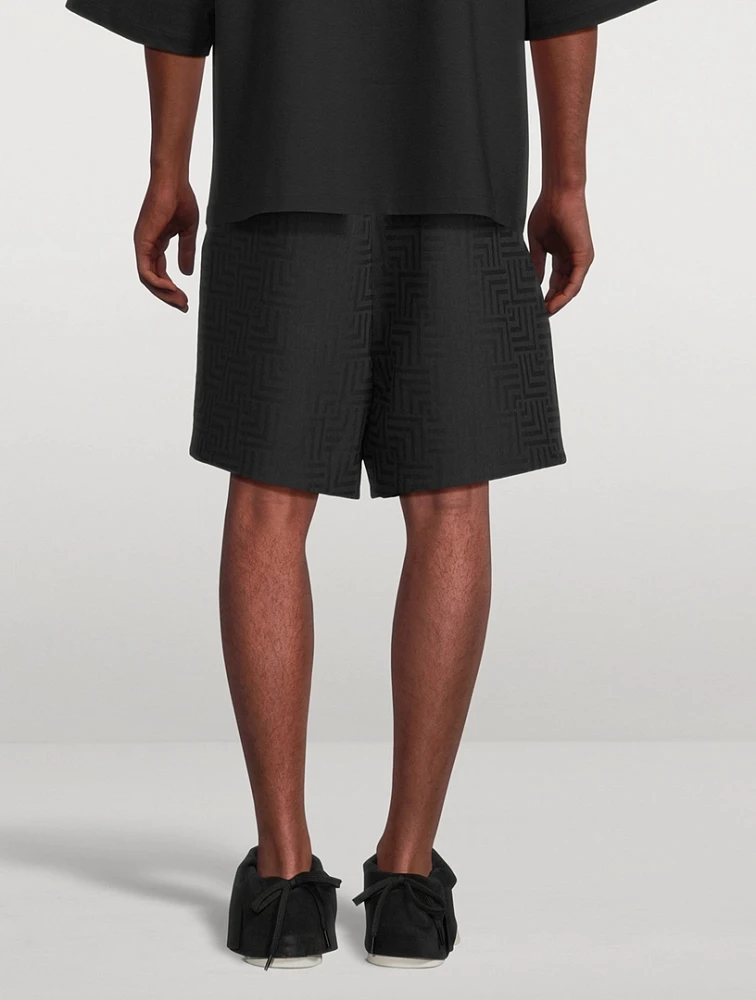 Wool Jacquard Relaxed Shorts