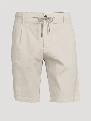 Linen And Cotton Stretch Shorts