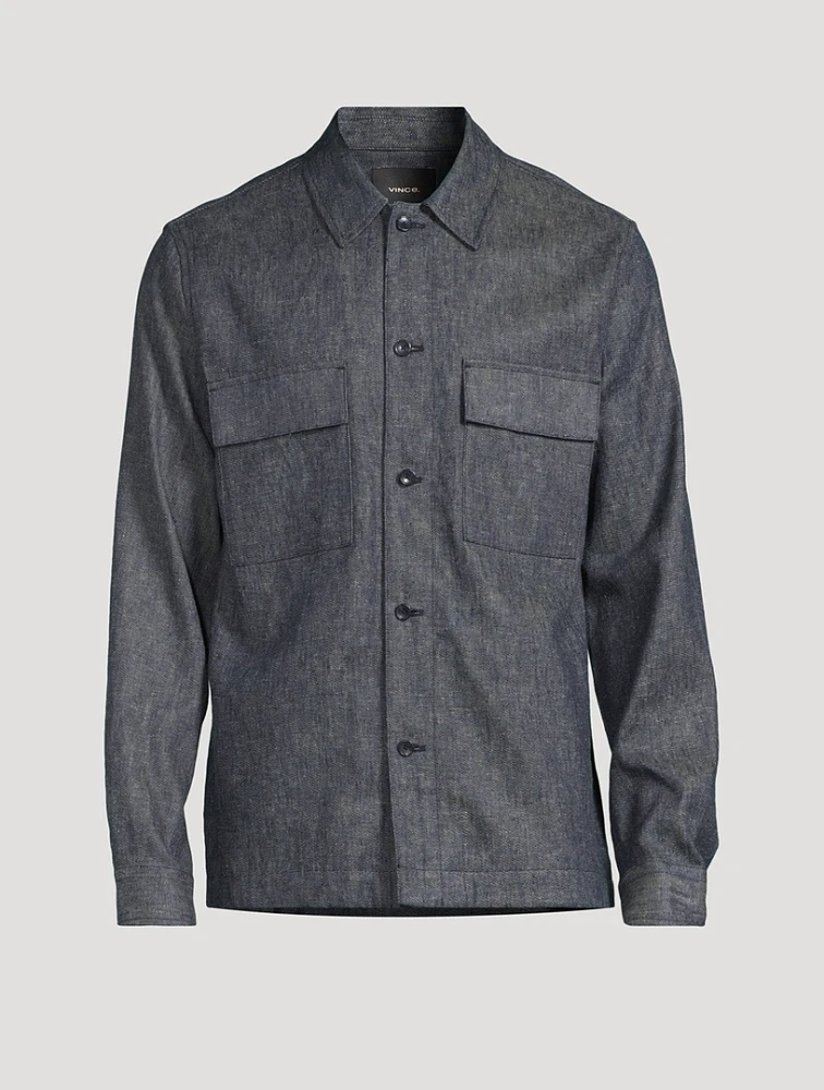 Linen And Cotton Twill Shirt Jacket