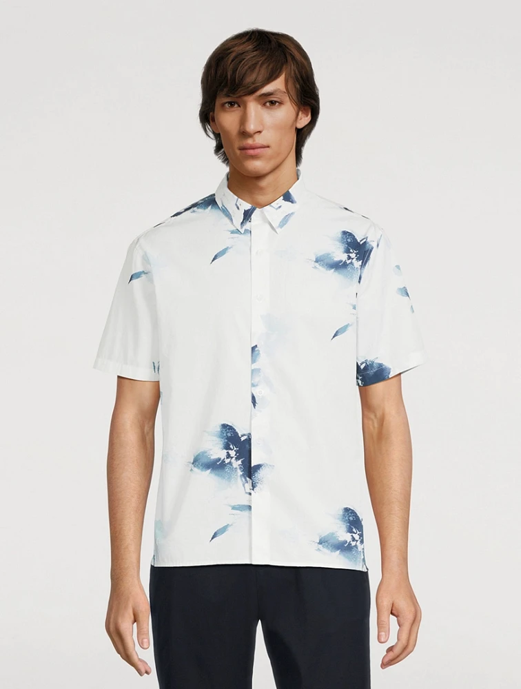 Short-Sleeve Shirt Faded Floral Print