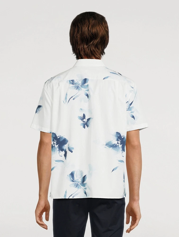 Short-Sleeve Shirt Faded Floral Print