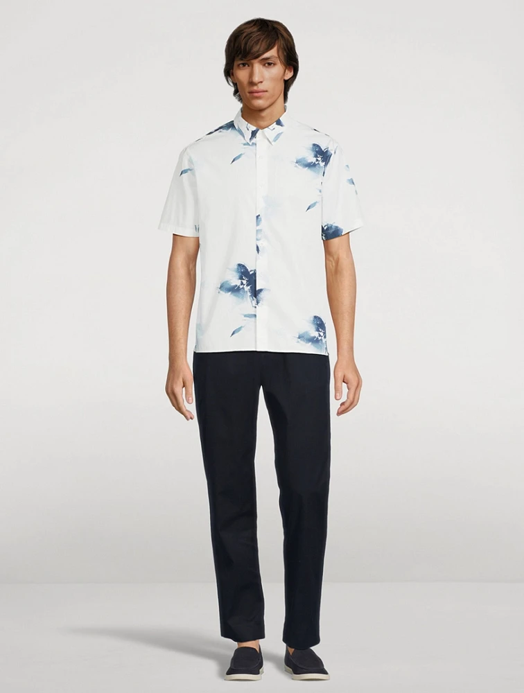 Short-Sleeve Shirt Faded Floral Print