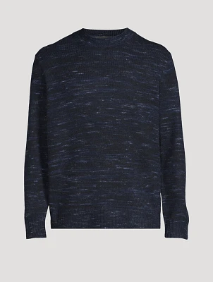 Space Dye Wool And Cashmere Crewneck Sweater