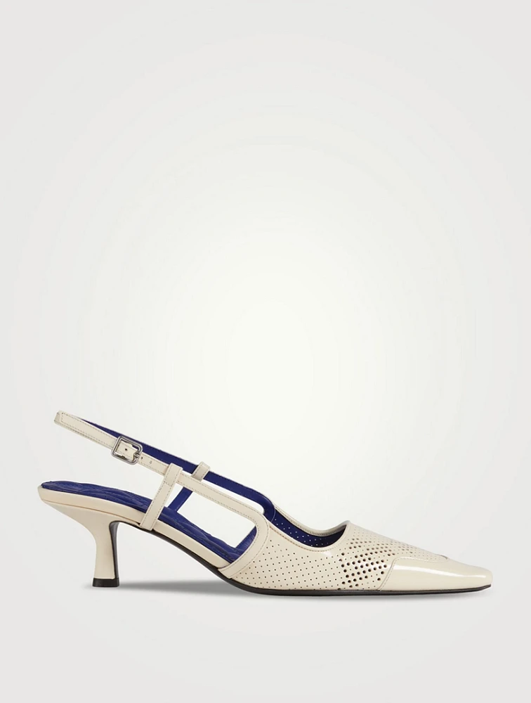 Chisel Leather Slingback Pumps