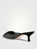 Maysalebi Checkered Mesh Mules