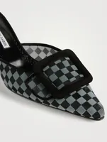 Maysalebi Checkered Mesh Mules