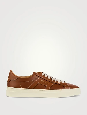 Leather Double Buckle Sneakers