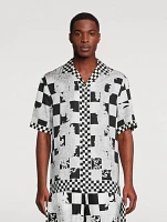 Contrasto Medusa Silk Short-Sleeve Shirt