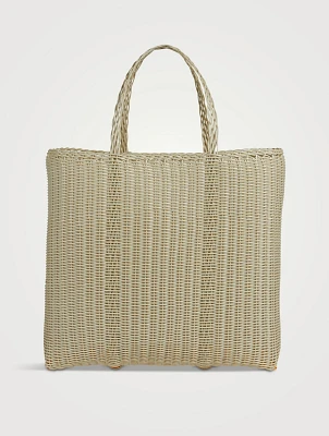 Large Flat Woven Tote Bag