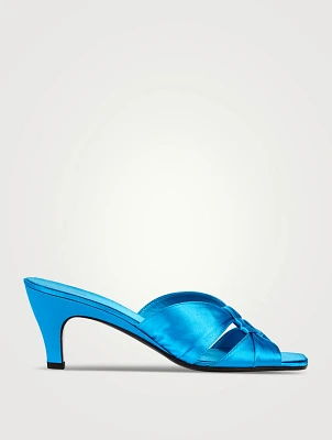 Soft Knot Satin Mules